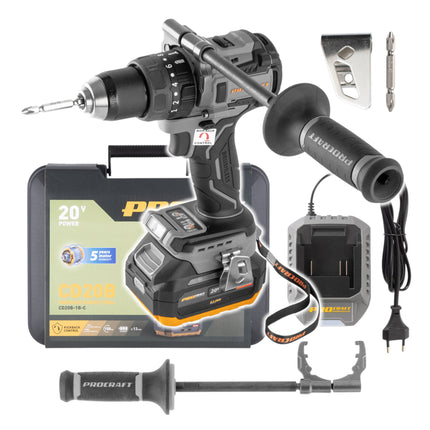 Procraft Industrial CD20B 1b Akku Bohrschrauber 20 V 150 Nm 1x Akku 4 0 Ah Ladegeraet Koffer 0 - toolbrothers