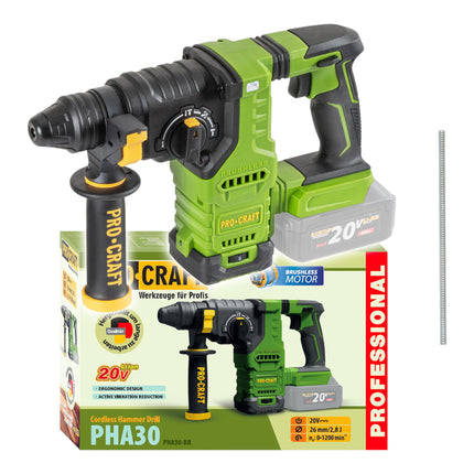 Procraft PHA30bb Akku Bohrhammer 20 V 2 8 J SDS plus Brushless Solo ohne Akku ohne Ladegeraet 1 - toolbrothers