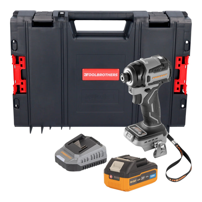 Procraft Industrial ID20Abb Akku Schlagschrauber 20 V 180 Nm 1 4 1x Akku 4 0 Ah Ladegeraet RHINO Toolcase 0 - toolbrothers