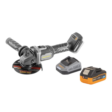 Procraft Industrial AG125Bbb Akku Winkelschleifer 20 V 125 mm Brushless 1x Akku 4 0 Ah Ladegeraet 0 - toolbrothers