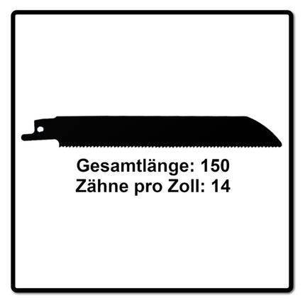 Komet Säbelsägeblatt METAL AND WOOD 150mm 14tpi 25 Stk. ( 5x 501.008 ) HSS-Bi-Metall - Toolbrothers