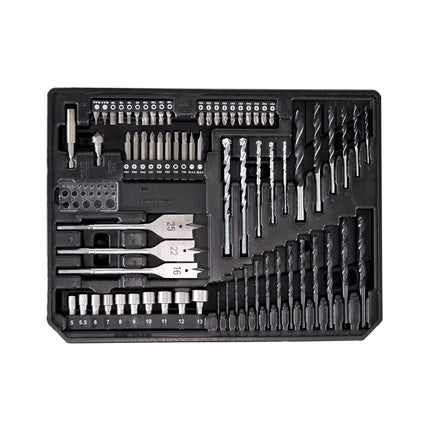 Makita DDF 451 SGX4 Perceuse-visseuse sans fil 18V 80Nm + 1x batterie 6,0Ah + chargeur + 70tlg. Jeu de forets à embouts + Coffret