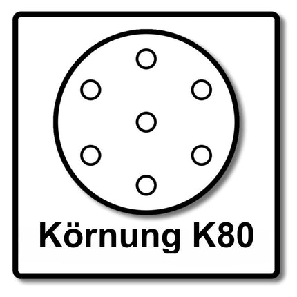 Makita Disque abrasif velcro 125mm K80 pour DBO BO DCW DWE GEX PEX SXE BOS - 50 pcs. (P-43642)