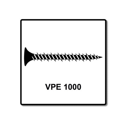 SPAX GIX-A Vis pour cloison sèche 3,9 x 45 mm - Filetage total - Tête trompette - Cruciforme H2 - Pointe d’aiguille - Magazinée - Phosphatée - 1000 pcs. (1091170390456)