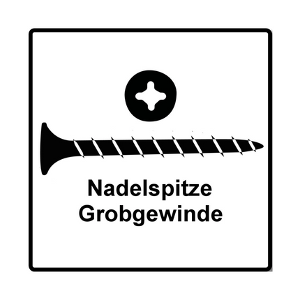 SPAX GIX-B Vis pour cloison sèche 3,9 x 55 mm - Filetage total - Tête trompette - Cruciforme H2 - Pointe aiguille - Magazinée - 1000 pcs. (1891170390256)