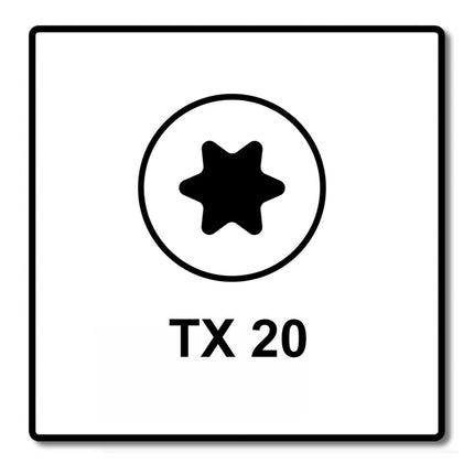 Fischer Power-Fast II FPF II Vis à bois aggloméré 3,5x25mm,Tête ronde, Torx, Filetage total, Zingué blanc, Passivé bleu, 200pcs. (670101)