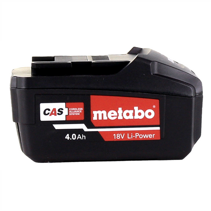 Metabo Set de batterie : 2x Batteries Li-Power 4,0 Ah 18 V CAS Li-Ion - indicateur de capacité de charge (2x 625591000)