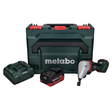 Metabo NIV 18 LTX BL 1.6 Grignoteuse sans fil 18 V grignoteuse brushless + 1x Batterie LiHD 8.0 Ah + Chargeur + metaBOX