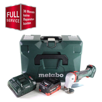 Metabo SCV 18 LTX BL 1.6 Cisaille à tôle sans fil 18 V Brushless + 1x Batterie LiHD 5,5 Ah + Chargeur + Coffret de transport MetaLoc - Full Service - GRATUIT - 3 ans de protection complète