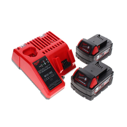 Milwaukee Milwaukee M18 JSR DAB+-502C batterie / radio de chantier 18 V + 2x batterie rechargeable 5,0 Ah + chargeur