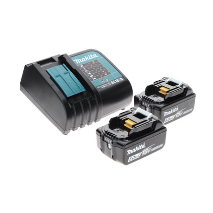 Makita DTD 156 STTX clé à chocs sans fil 18 V 155 Nm + 2 batteries 5,0 Ah + chargeur + jeu de 70 forets + mallette en aluminium TX