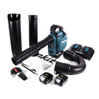 Makita DUB 363 PT2V Souffleur / aspirateur de feuilles à batterie 36 V ( 2x 18 V ) Brushless + kit d'aspiration + 2x batterie 5,0 Ah + chargeur double