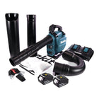 Makita DUB 363 PG2V Souffleur / aspirateur de feuilles à batterie 36 V ( 2x 18 V ) Brushless + kit d'aspiration + 2x batterie 6,0 Ah + double chargeur