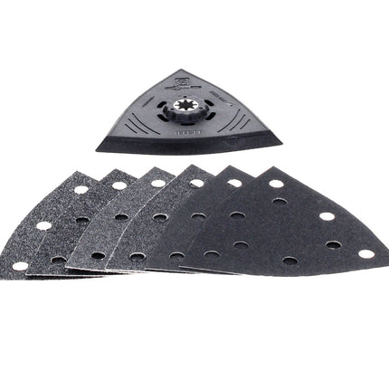 FEIN Kit de patins de ponçage Starlock Plus SLP KL (63806204210) Feuilles abrasives 2x K 60 + 2x K 80 + 2x K 180