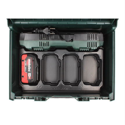 Metabo Set de base - 1x Batterie 18 V 10,0 Ah LIHD + Chargeur double + Coffret metaBOX