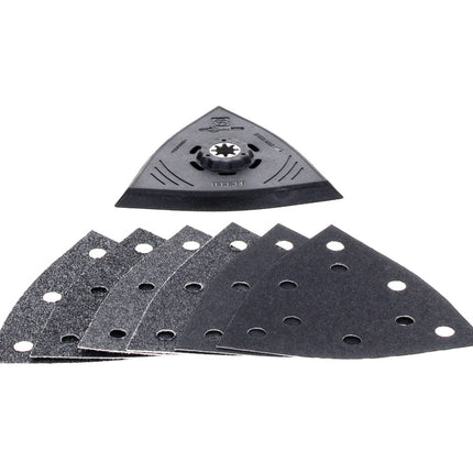 FEIN MultiMaster AMM 500 PLUS C Machine oscillante sans fil Starlock Plus 18 V + 2x Batteries 3 Ah + Chargeur + Coffret + Set de plaques de ponçage