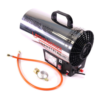 Rothenberger Industrial Set pistolet chauffant RoTurbo 19000 + Allumage piezo + Tuyau + Régulateur flamme 980 °C (2x 1500000051)