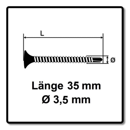 SPAX GIX-D 3,5 x 35 mm Vis pour cloisons sèches - 2000 pièces (2x 1991170350356)