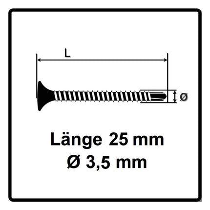 SPAX GIX-D 3,5 x 25 mm Vis pour cloisons sèches - 5000 pièces (5x 1991170350256)