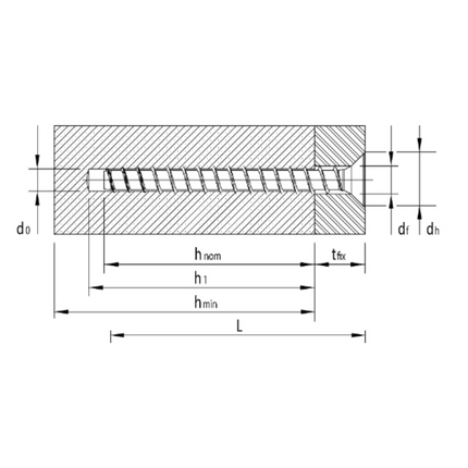 HECO MULTI MONTI plus F Vis d'ancrage, 6,0 x 50 mm, Vis à béton, Tête fraisée, Zingué bleu, A2K, 400 pcs. (4x 48495)