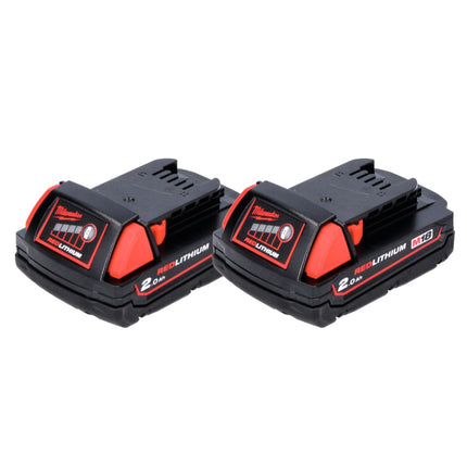 Milwaukee M18 B2 Set de batteries 2x 2,0Ah / 2000mAh - 18V, RED Li-Ion (2x 4932430062)