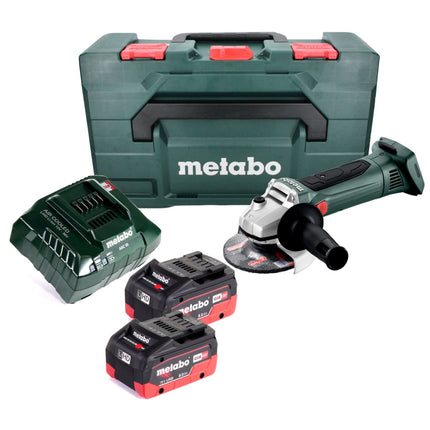 Meuleuse d'angle sur batterie Metabo W 18 LTX 125 18 V 125 mm + 2x batteries 8,0 Ah + chargeur + métaBOX