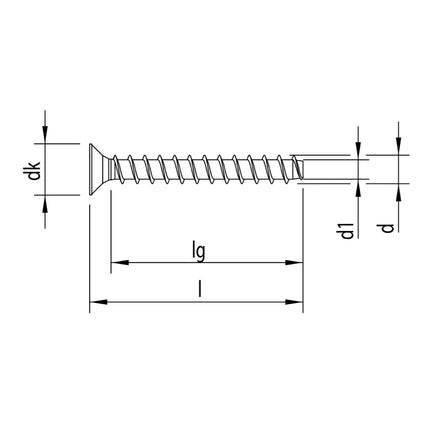 HECO MULTI MONTI plus F Vis d'ancrage, 7,5 x 100mm, Vis à béton, Tête fraisée, T-Drive, Zingué bleu, A2K, 200 pcs. (4x 48517)