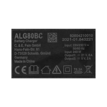 FEIN ALG 80 BC Kit de démarrage sans fil Highpower 18V: 1x Batterie 5,2 Ah + Chargeur