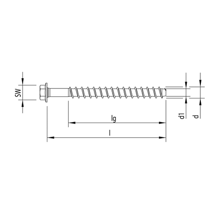 HECO MULTI MONTI plus Vis à béton SS 6,0 x 60 mm - 400 pièces (4x 48385), tête hexagonale, zinguée bleu, A2K