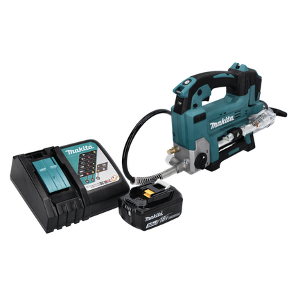 Makita DGP 180 RF1 Pistolet graisseur sans fil 18 V 690 bar + 1x Batterie 3,0 Ah + Chargeur