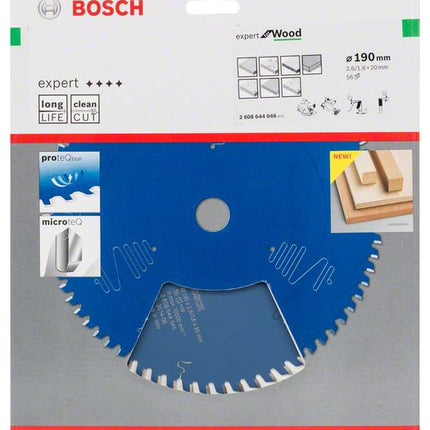 Lame de scie circulaire Bosch Expert for Wood 190 x 20 x 2,6 mm 56 dents pour le bois ( 2608644046 )