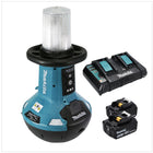 Lampe LED sans fil Makita DML 810 PT 18 / 36 V ( 2 x 18 V ) 5500 lm IP54 + 2 batteries 5,0 Ah + double chargeur
