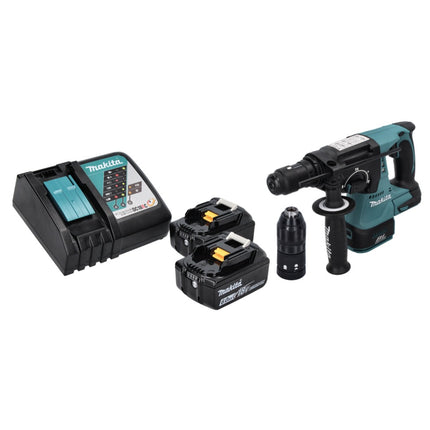 Makita DHR 243 RG Marteau perforateur sans fil 18 V SDS plus Brushless + 2x batterie 6,0 Ah + chargeur