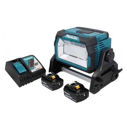 Makita DML 809 RM Projecteur de chantier LED sans fil 18 V 10000 lm + 2x batterie 4,0 Ah + chargeur