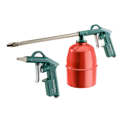 Metabo LPZ 7 Set d'outils à air comprimé soufflette (601586000) + Jauge de gonflage des pneus + Pistolet à peinture + Pistolet vaporisateur + Tuyau spiralé