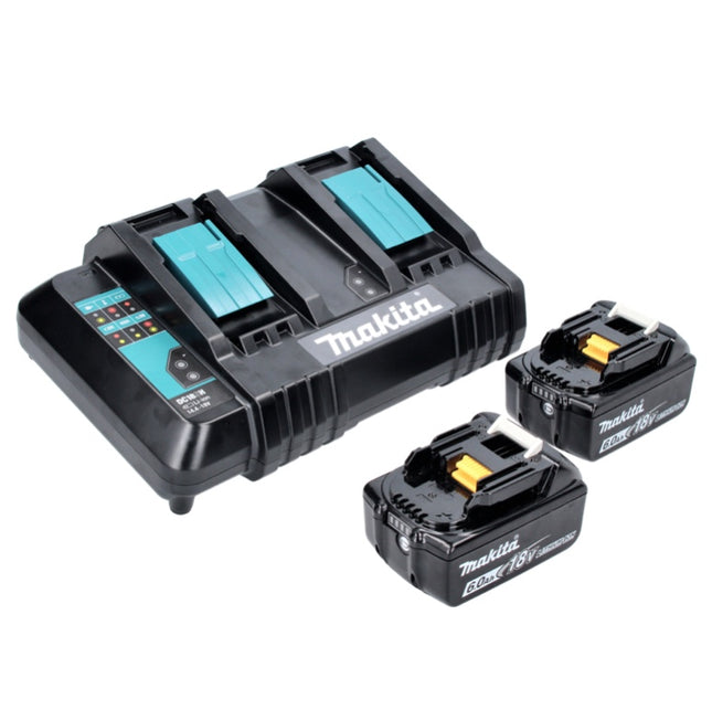 Makita Power Source Kit 18 V avec 2x BL 1860 B batterie 6,0 Ah ( 197422-4 ) + DC 18 SH chargeur double ( 199687-4 )