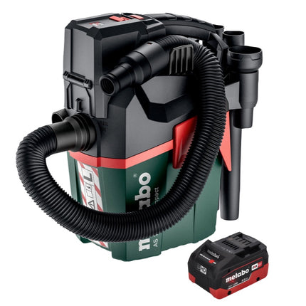 Metabo AS 18 L PC Compact Aspirateur sans fil 18 V 6 l IPX4 classe de poussière L eau et poussière + 1x batterie 8,0 Ah - sans chargeur