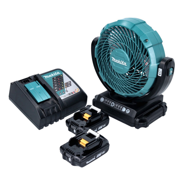 Makita DCF 102 RA Ventilateur à batterie 18 V 18 cm + 2x batterie 2,0 Ah + chargeur