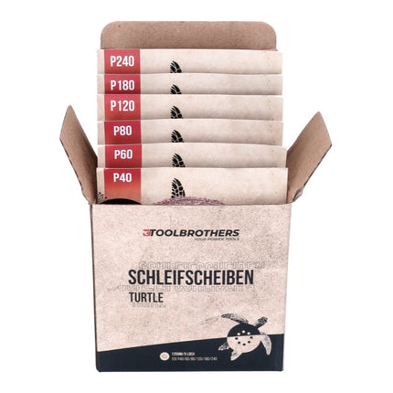 Metabo SXA 18 LTX 125 BL Ponceuse excentrique sans fil 125mm 18V Brushless + 2x Sets de ponçage Toolbrothers TURTLE + Coffret metaBOX - sans batterie, sans chargeur (600146840)