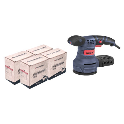 Güde EXS 125 E Exzenterschleifer 380 Watt 125 mm ( 58130 ) + 4x Toolbrothers TURTLE Schleifset - Toolbrothers