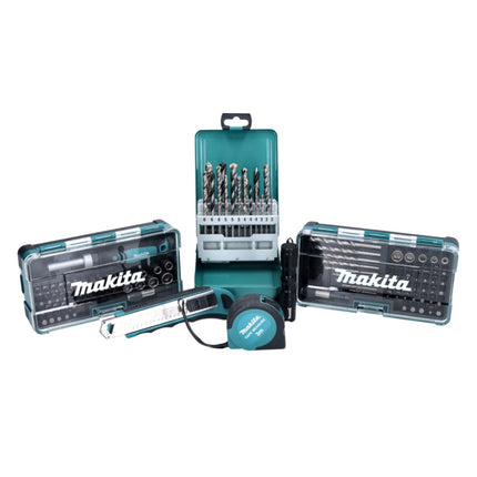 Makita Set d'embouts et de forets / Lampe de poche / Tournevis à cliquet / Porte-embouts à changement rapide / Ruban à mesurer / Couteau / Coffret Makpac 116 pcs. (B-49884)