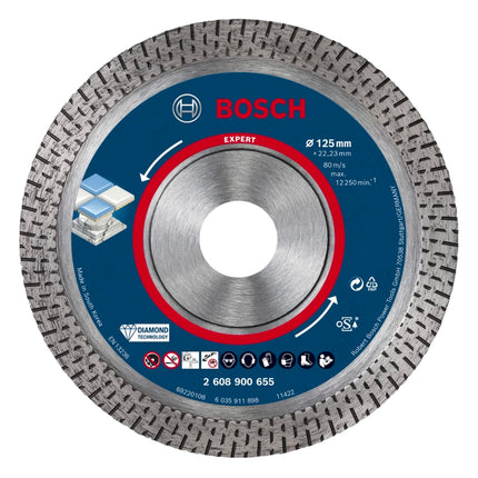 Bosch EXPERT HardCeramic Disque à tronçonner diamanté, 125 x 22,23 mm, Diamond Technology, 1 pc. (2608900655)