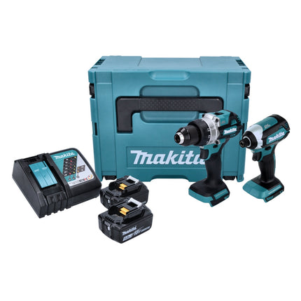 Makita DLX 2432 TJ Kit sans fil DDF 486 Perceuse-visseuse + DTD 153 Visseuse à chocs + 2x Batteries 5,0 Ah + Chargeur + Makpac