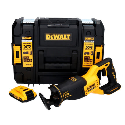 Scie alternative à batterie DeWalt DCS 382 NT 18 V sans balais + 1x batterie 2,0 Ah + TSTAK - sans chargeur