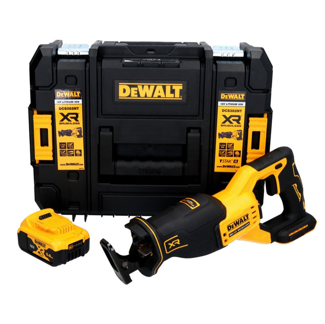 DeWalt DCS 382 NT Scie sabre  sans fil 18V+ 1x Batterie 5,0 Ah + Coffret TSTAK - sans chargeur