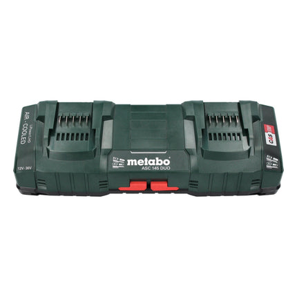 Metabo Coffret de base 4x batterie Li-Power 18 V 4,0 Ah CAS Li-Ion ( 4x 625027000 ) + ASC 145 DUO chargeur double rapide ( 627495000 )