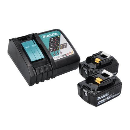 Makita DWR 180 RTJ Visseuse à cliquet sans fil 18 V 47,5 Nm 1/4'' 3/8'' + 2x batterie 5,0 Ah + chargeur + Makpac