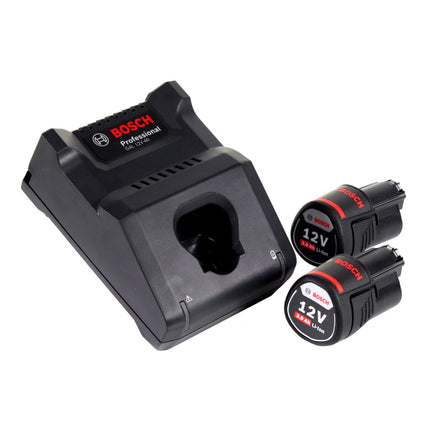 Bosch GEX 12V-125 Professional Ponceuse excentrique sans fil 12 V 125 mm brushless + 2x Batteries 3,0 Ah + Chargeur + kit de meulage Toolbrothers TURTLE + L-Boxx