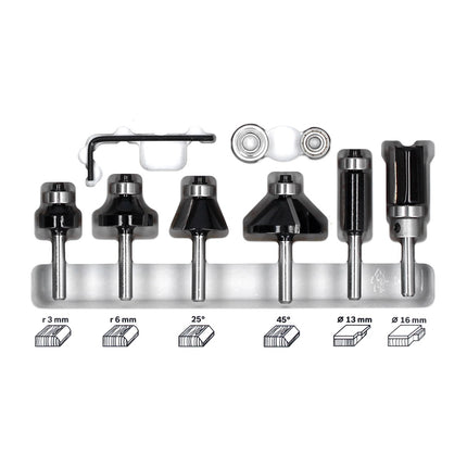 Fraiseuse multifonctionnelle sur batterie Makita DRT 50 ZJX3 18 V sans balais + modules de fraisage + jeu de fraises 6 pièces + Makpac - sans batterie, sans chargeur