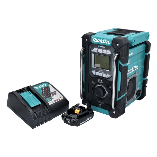 Makita DMR 301 RA1 Radio de chantier sans fil 12 V maxi - 18 V DAB / DAB+ / Bluetooth + 1x batterie 2,0 Ah + chargeur